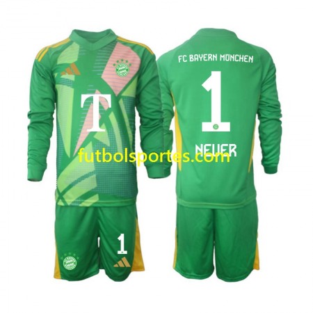 Camiseta Bayern de Múnich Manuel Neuer 1 Portero Niño Cuarta Equipación 2024/2025 Manga Larga